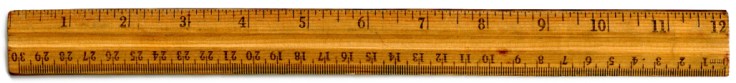 Old wooden ruler.